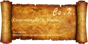 Cservenyák Kada névjegykártya